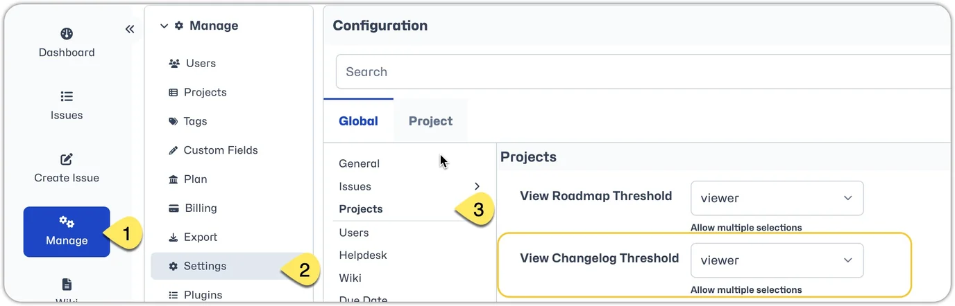 Changelog Configuration