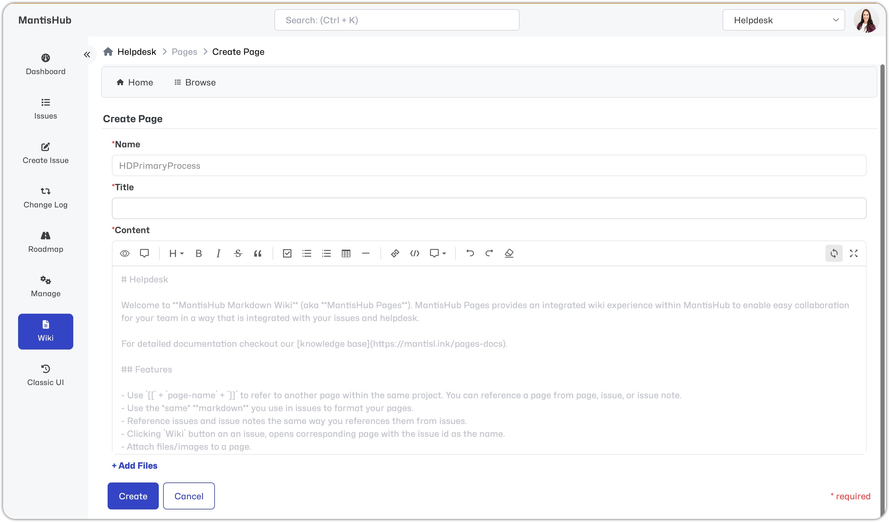 create page opt2