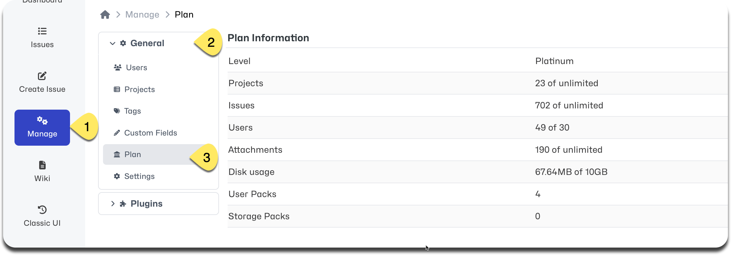 Plan page navigation