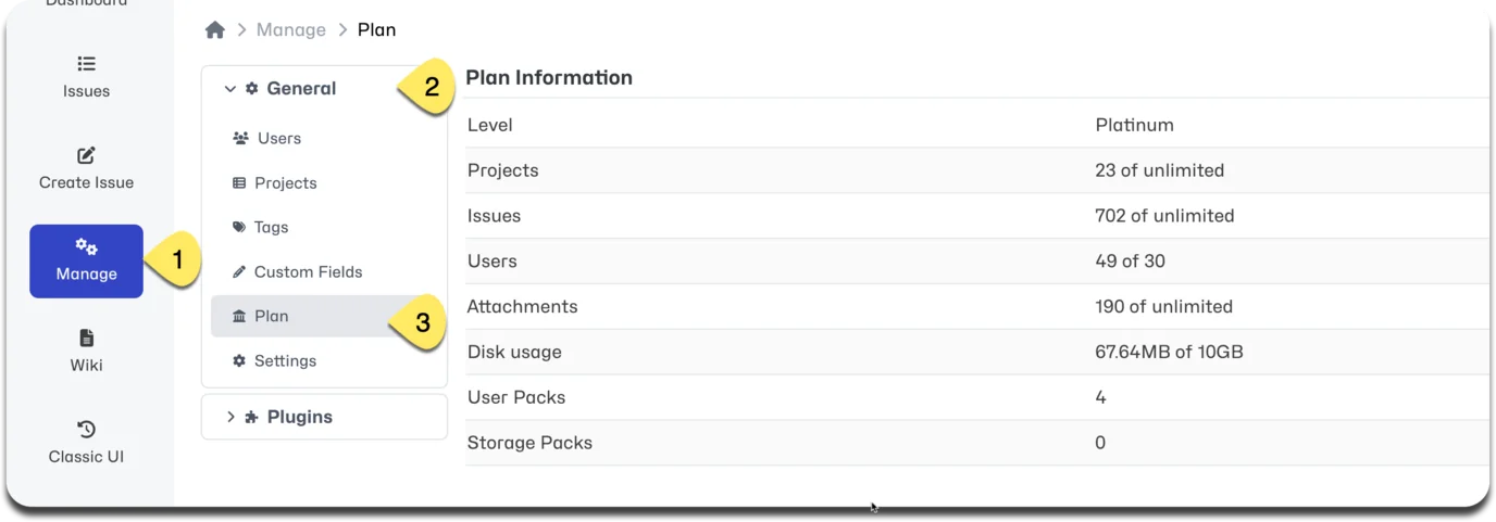 Plan page navigation
