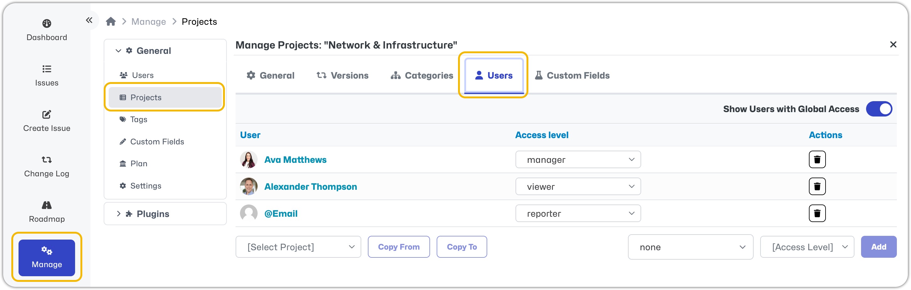 Configure Project Users