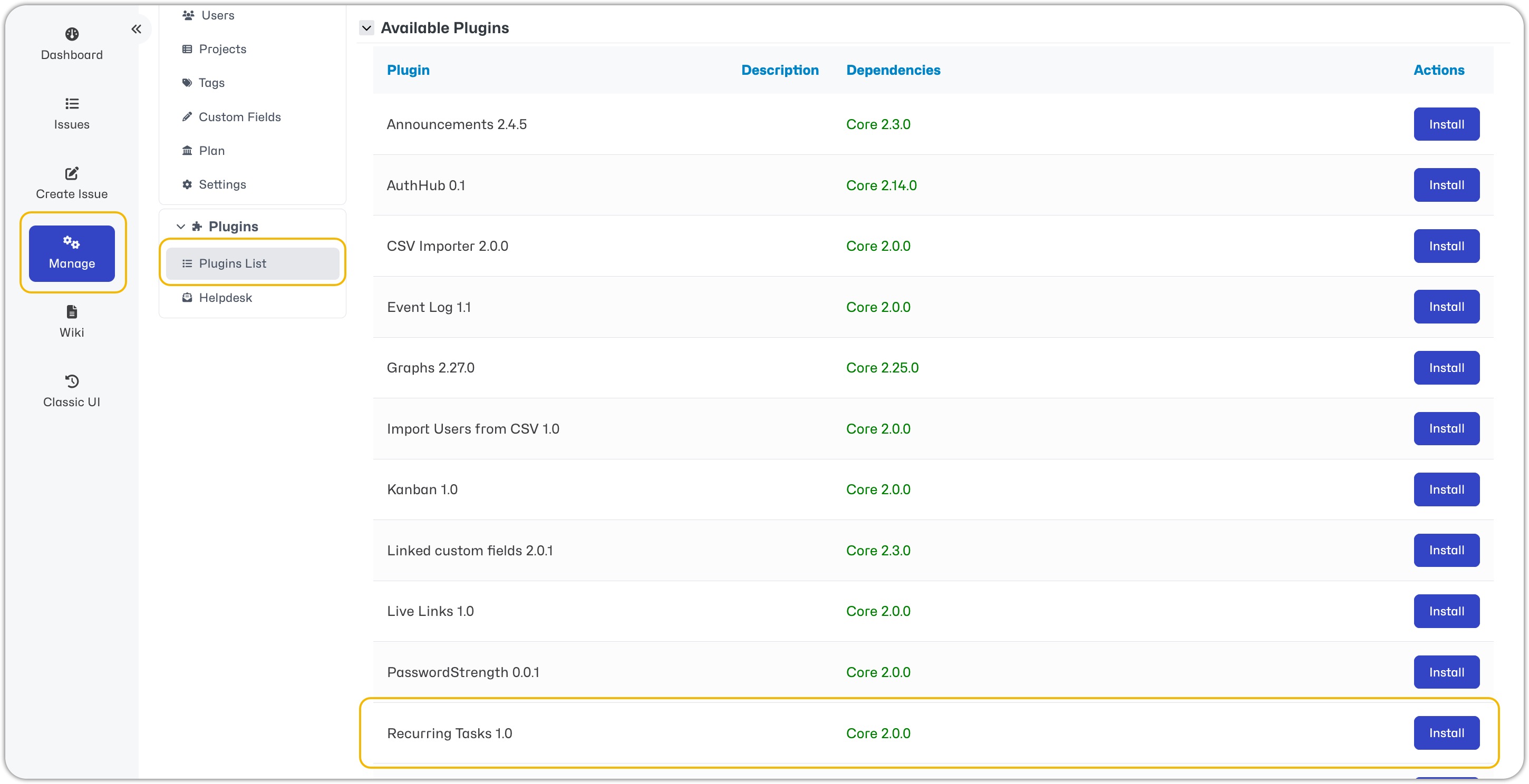Enable Recurring Tasks Plugin