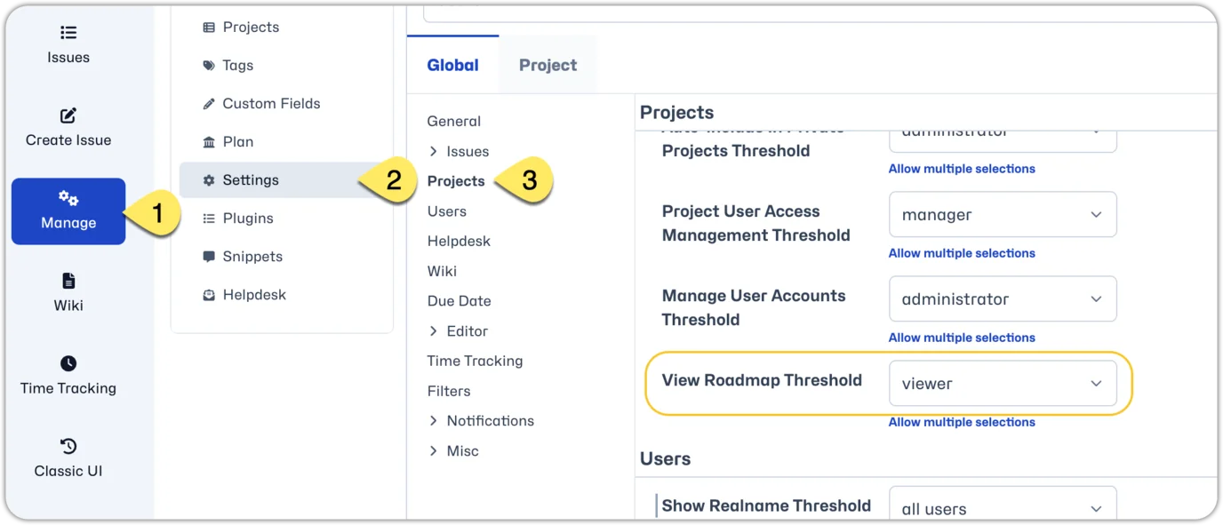 View Roadmap Threshold