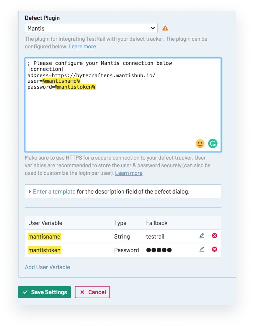 Configure Variables 2