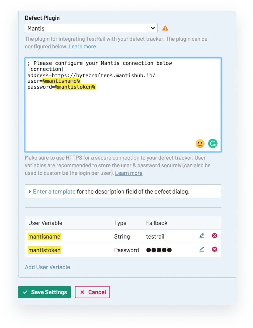 Configure Variables 2