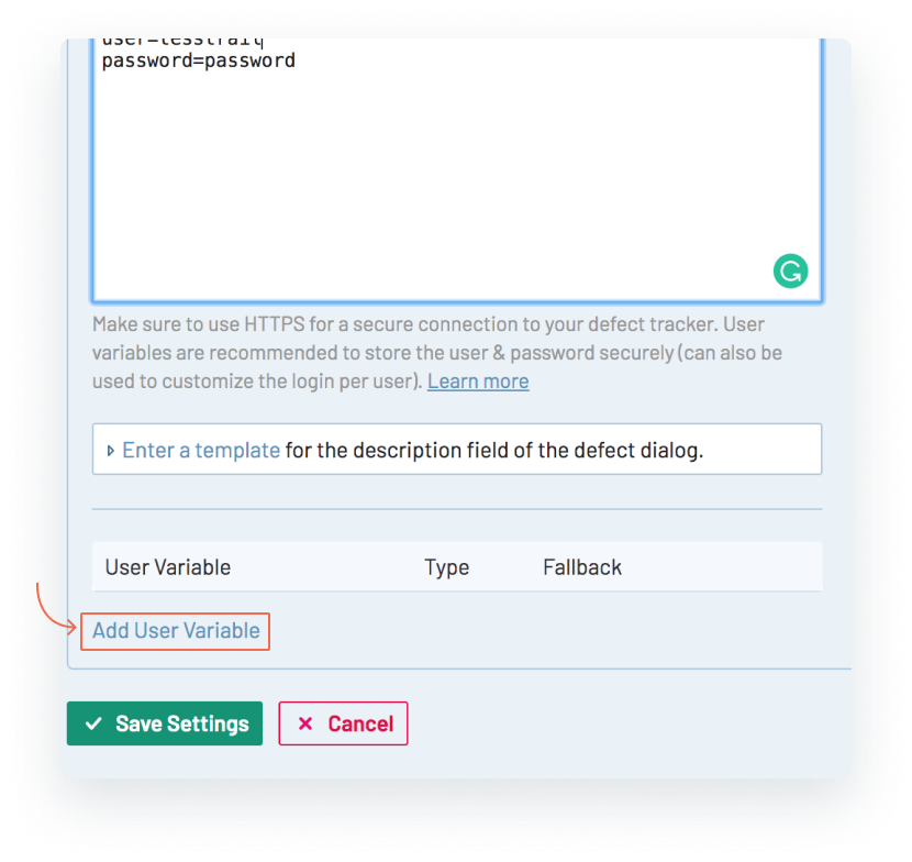User Variables