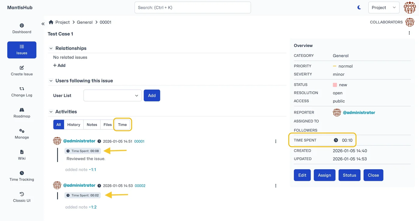 Log Time Tracking