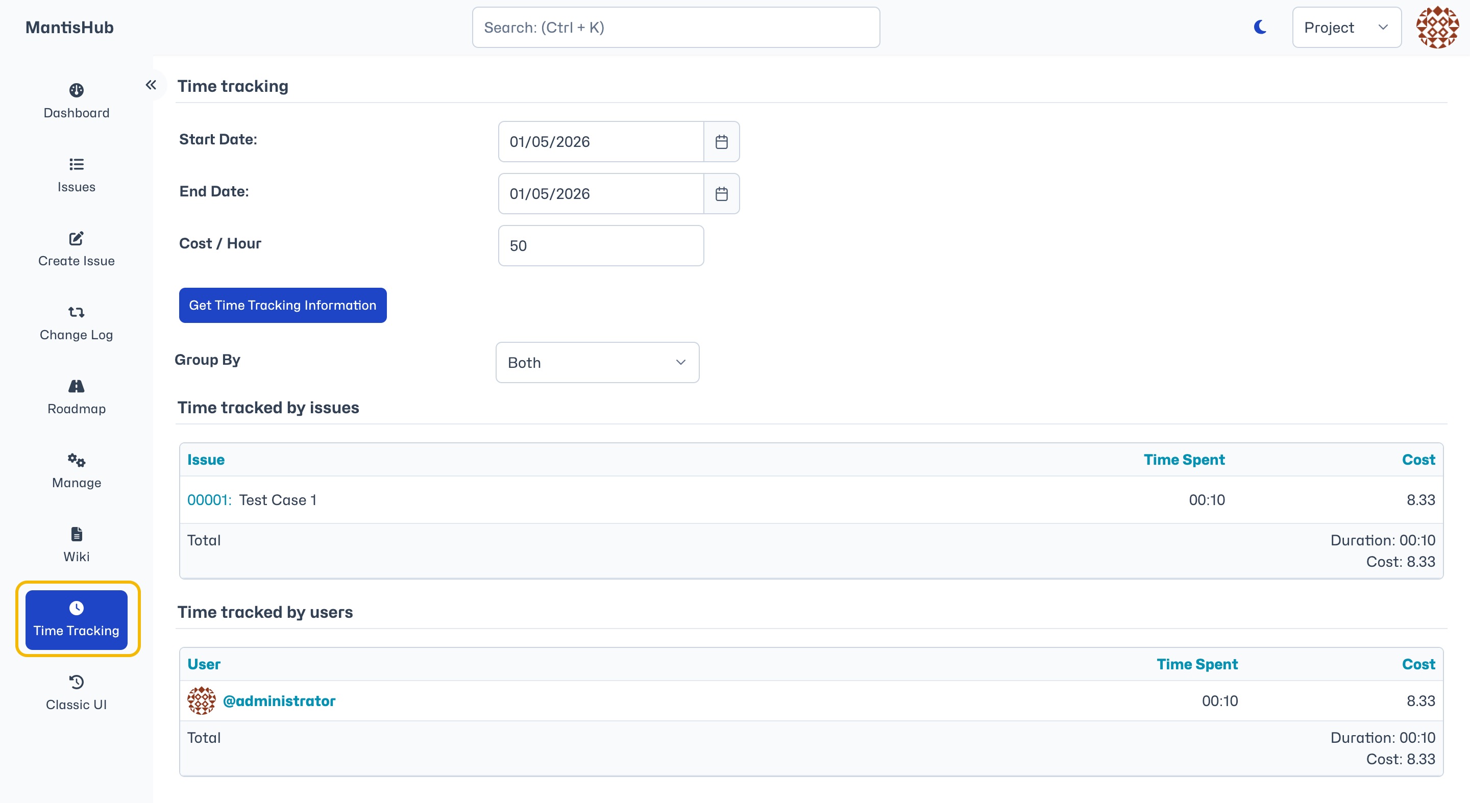 Log Time Tracking