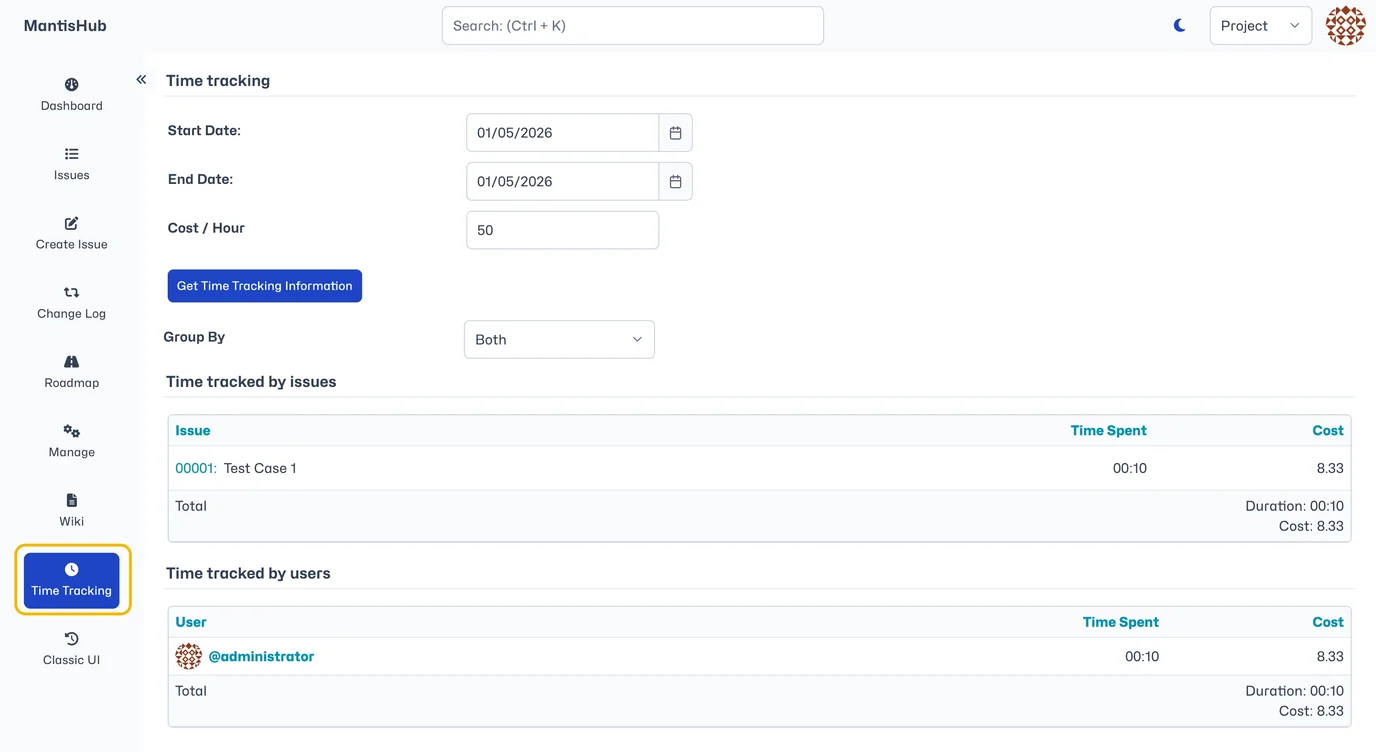 Log Time Tracking