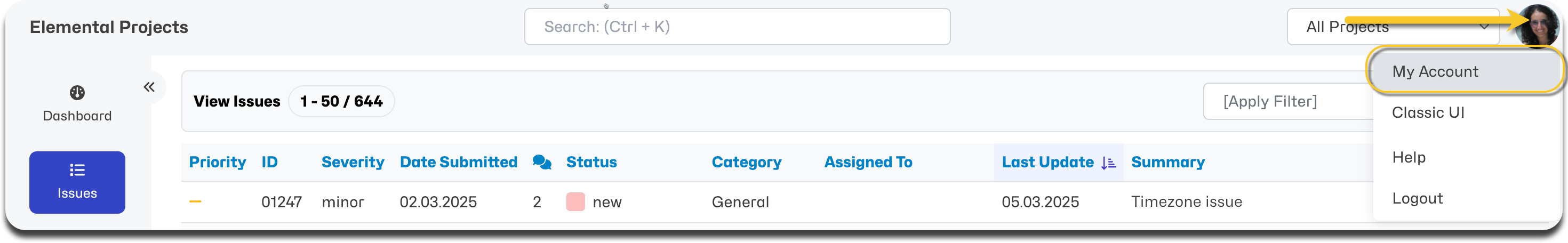 timezone setting in preferences