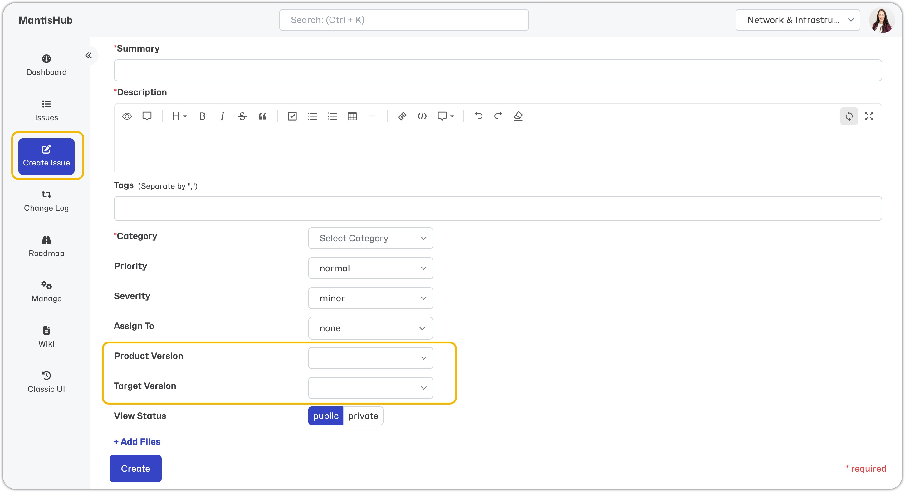 Versions on create