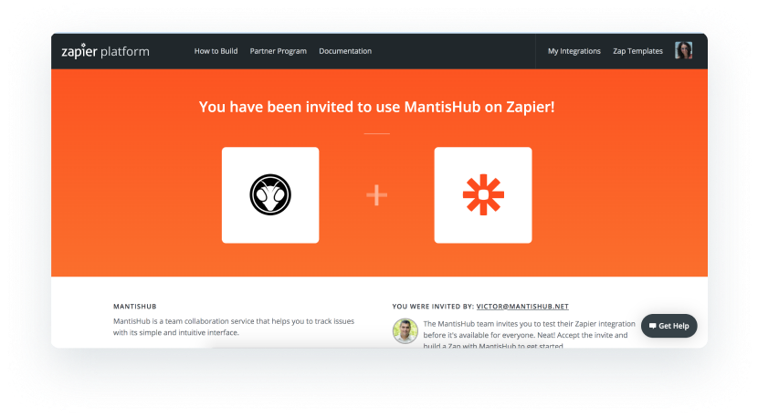 Zapier Invitation