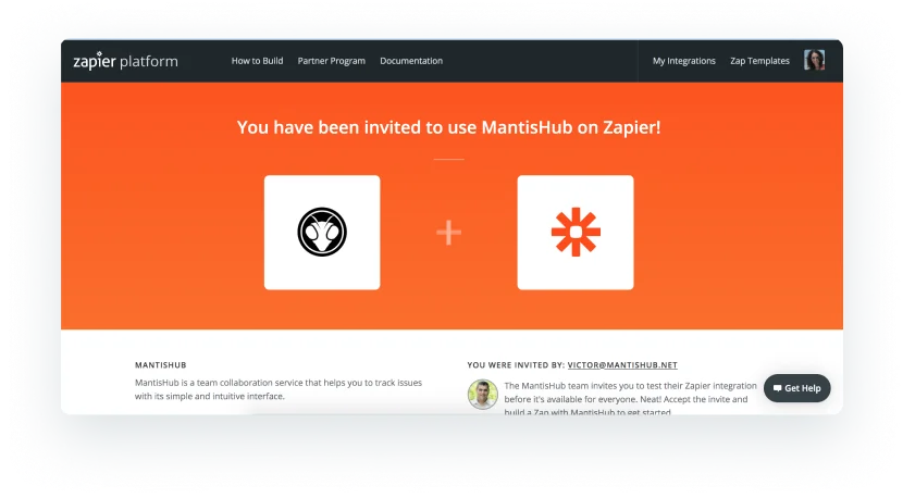 Zapier Invitation