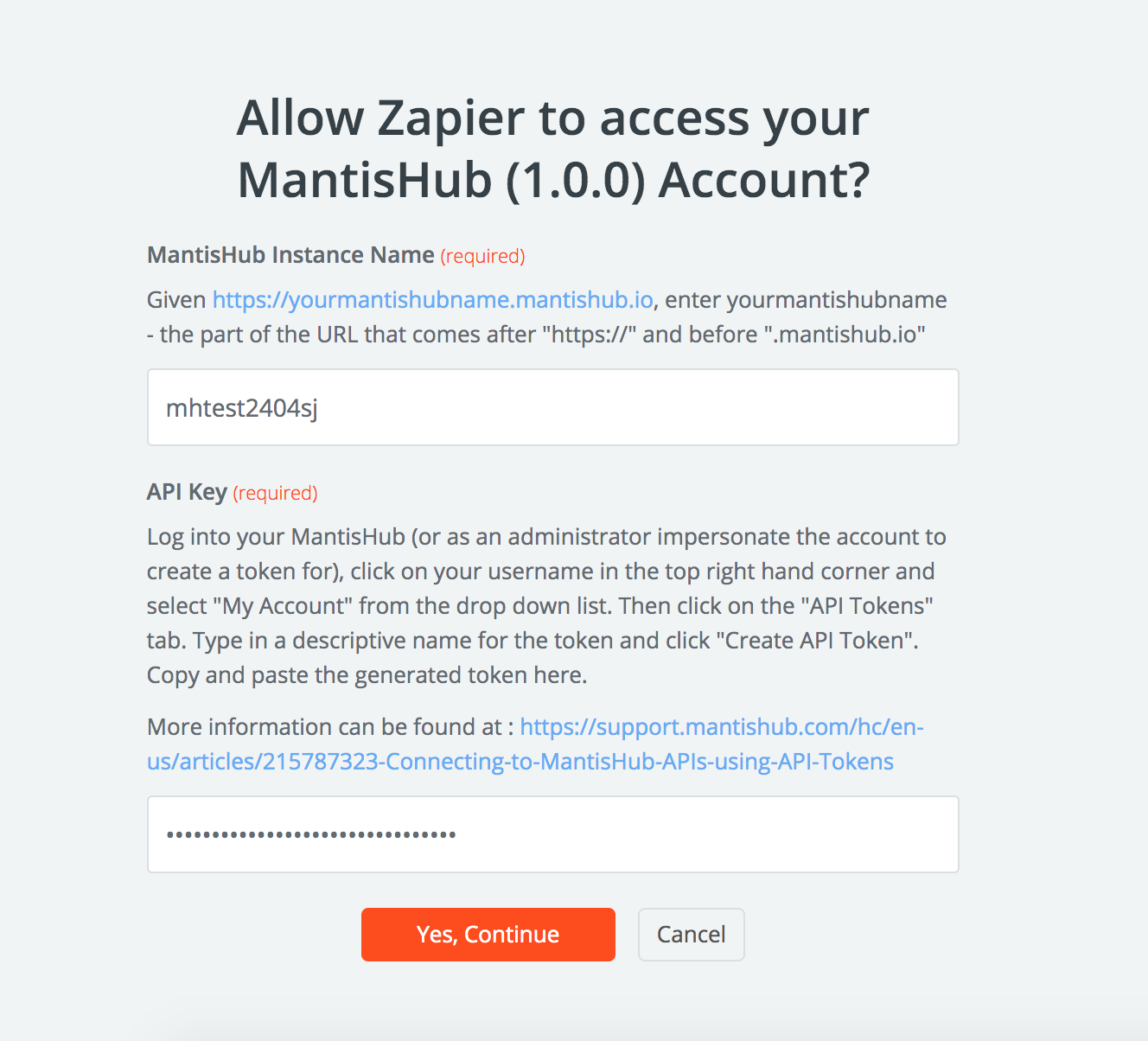 Zapier Access to MantisHub